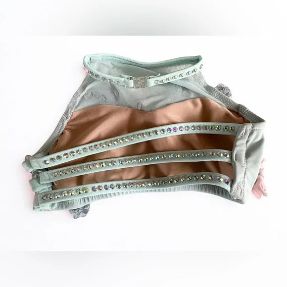 Glamour Floral Embellished Two-Piece Lyrical Dance Costume Sz SC - Picture 5 of 5